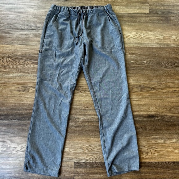 Beyond Scrubs Comfort Women’s Drawstring Scrub Pants Regular Small Gray Stretch - Picture 1 of 7